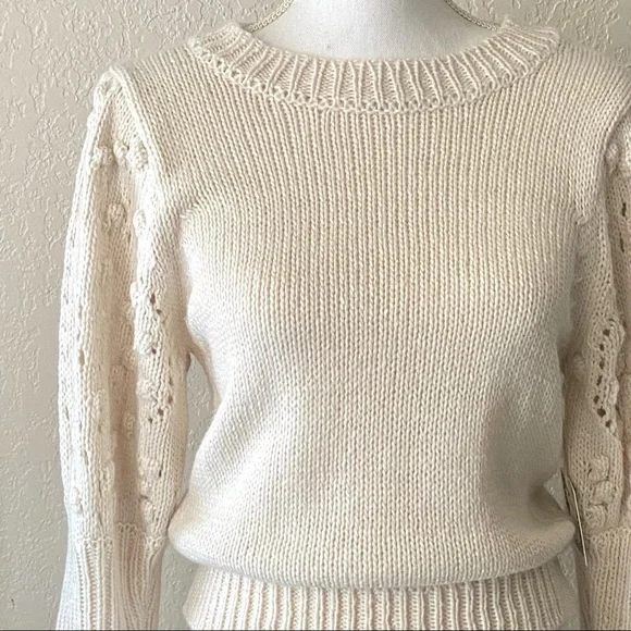 Girls Ivory Dot Sleeve Sweater - Picture 6 of 16